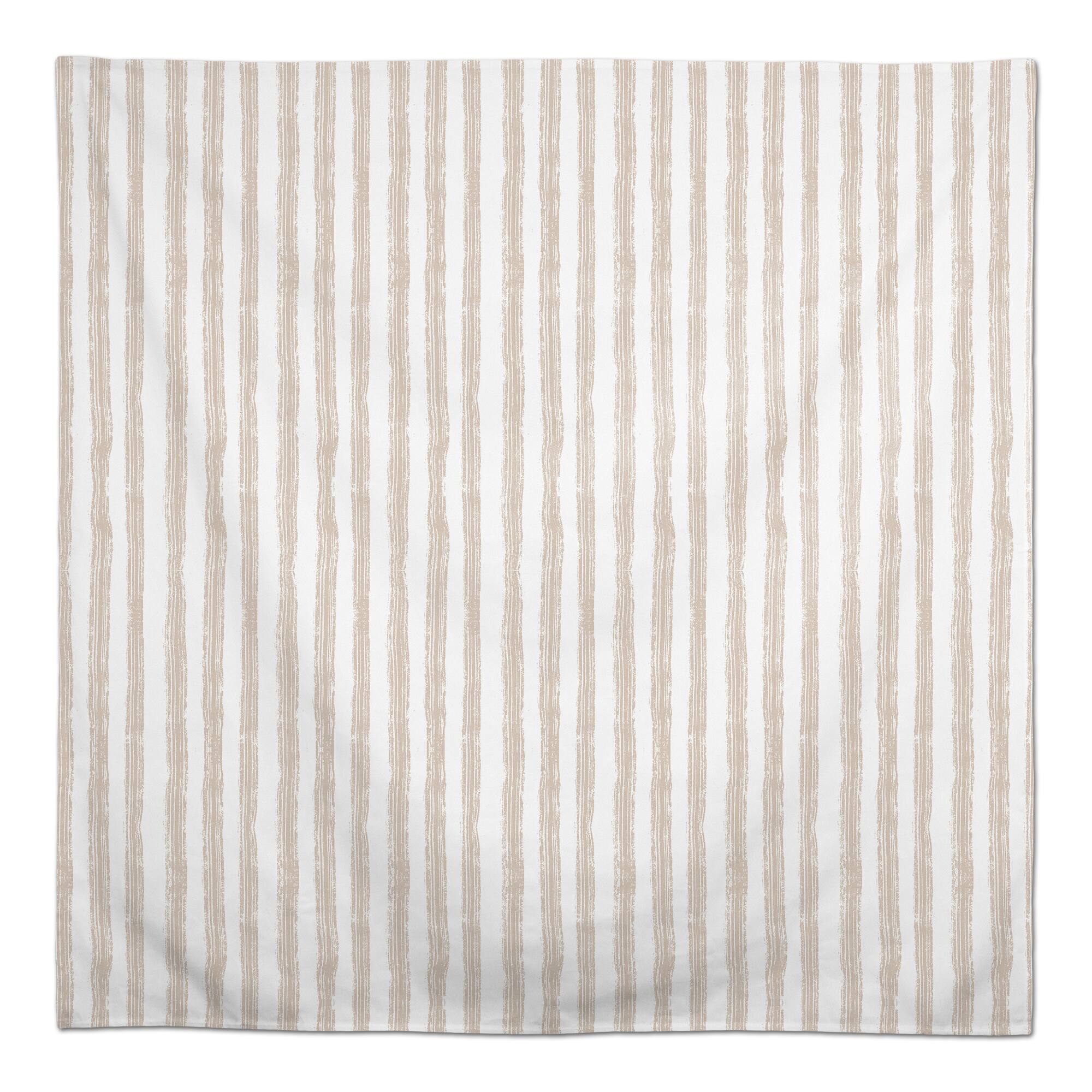 58" Neutral Easy Stripes Tablecloth